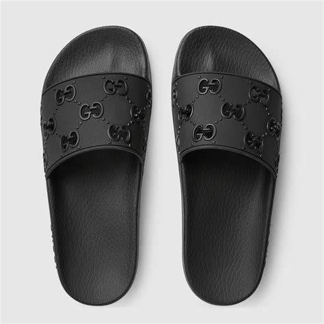 black on black gucci slides|affordable Gucci slides.